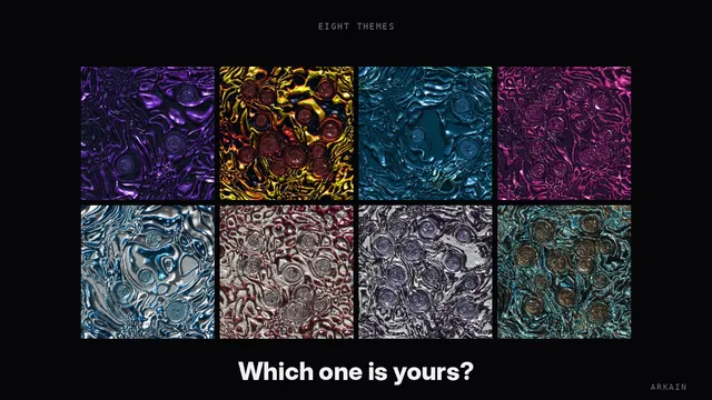 Grid of the eight PSEUDONYM themes.
